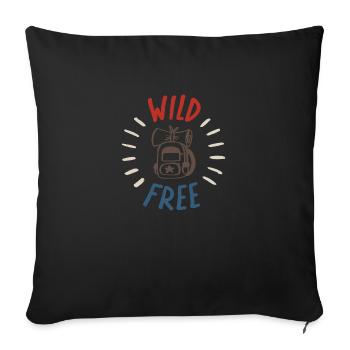 Free & Wild - Sofa pillowcase 17,3'' x 17,3'' (45 x 45 cm) - black - Front