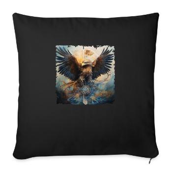 Aigle Aigle Doré Roi des Cieux Cadeau Alpes - Housse de coussin décorative 45 x 45 cm - noir - Devant