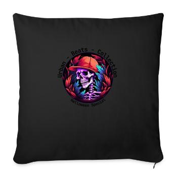 Crâne casquette vous invite à célébrer Halloween - Housse de coussin décorative 45 x 45 cm - noir - Devant