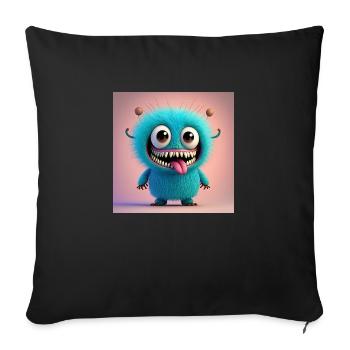 Joyeux Halloween monstre mignon effrayant drôle effrayant effrayant - Housse de coussin décorative 45 x 45 cm - noir - Devant