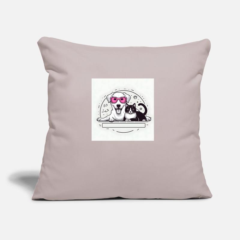 cat and dog Sofa pillowcase 17,3'' x 17,3'' (45 x 45 cm)