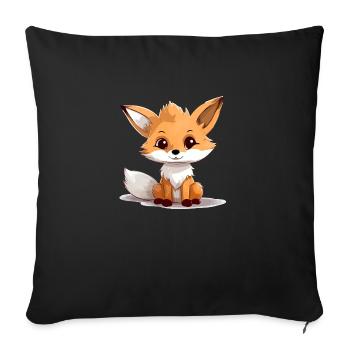 Bilo le bébé renard - Housse de coussin décorative 45 x 45 cm - noir - Devant