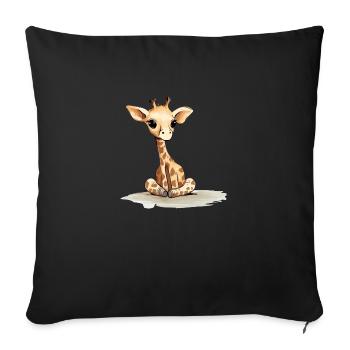 Lolo le Bébé girafe - Housse de coussin décorative 45 x 45 cm - noir - Devant