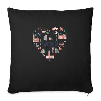 Sweden Sweden norden scandinavia viking lagom swe - Sofa pillowcase 17,3'' x 17,3'' (45 x 45 cm) - black - Front