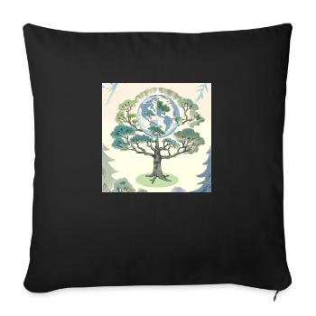 The Tree of the Earth - Environmental Protection - Sofa pillowcase 17,3'' x 17,3'' (45 x 45 cm) - black - Front
