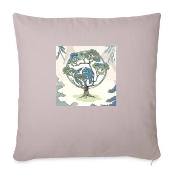 L’Arbre du Monde - Conservation de la Nature et Protection de l’Environnement - Housse de coussin décorative 45 x 45 cm - taupe clair - Devant