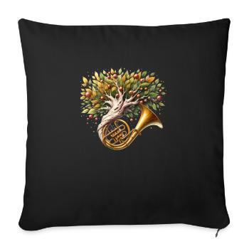 Orchestre de musique de l’arbre à cornes - Housse de coussin décorative 45 x 45 cm - noir - Devant