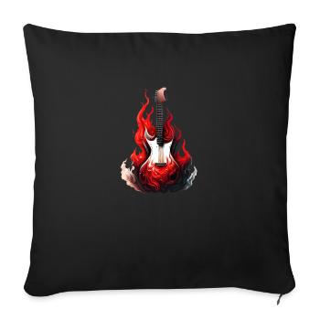 Guitar, Plucked Instrument, Musical Instrument, Guitarist - Sofa pillowcase 17,3'' x 17,3'' (45 x 45 cm) - black - Front