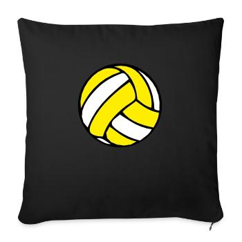ballon de volleyball beachvolley beach ball 2510 - Housse de coussin décorative 45 x 45 cm - noir - Devant