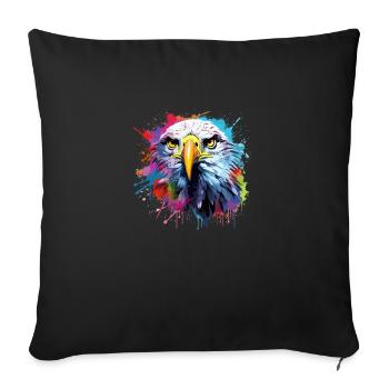 Aigle blanche, bold eagle, USA - Housse de coussin décorative 45 x 45 cm - noir - Devant