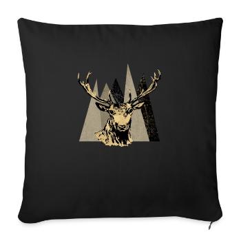 Deer - Sofa pillowcase 17,3'' x 17,3'' (45 x 45 cm) - black - Front