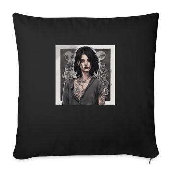 V 1 - Sofa pillowcase 17,3'' x 17,3'' (45 x 45 cm) - black - Front