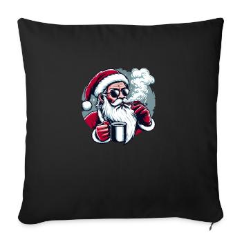 Smoking Santa - Sofa pillowcase 17,3'' x 17,3'' (45 x 45 cm) - black - Front