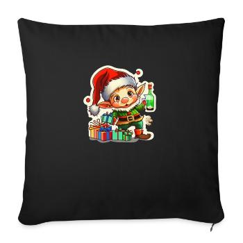 Ugly christmas elf funny cute - Sofa pillowcase 17,3'' x 17,3'' (45 x 45 cm) - black - Front