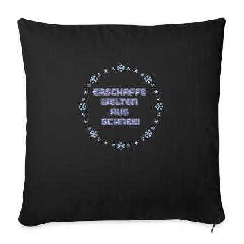 Magischer Winter mit Schneeflocken - Sofakissenbezug 45 x 45 cm - Schwarz - Vorne