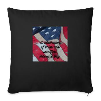 Vétérans, anciens combattant, armistice. - Housse de coussin décorative 45 x 45 cm - noir - Devant