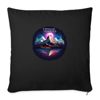 Tyrol with mountains, the Loyalty of the Alps to the province of Tyrol - Sofa pillowcase 17,3'' x 17,3'' (45 x 45 cm) - black - Front