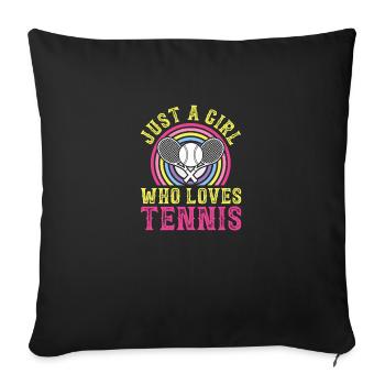 Just A Girl Who Loves Tennis - Sofa pillowcase 17,3'' x 17,3'' (45 x 45 cm) - black - Front