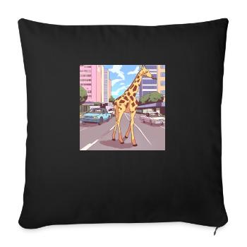 Stadtgiraffe - Sofakissenbezug 45 x 45 cm - Schwarz - Vorne