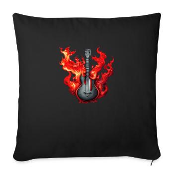 guitar, plucked instrument, guitarist, musical instrument - Sofa pillowcase 17,3'' x 17,3'' (45 x 45 cm) - black - Front