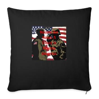 Vétérans, anciens combattant, armistice. - Housse de coussin décorative 45 x 45 cm - noir - Devant