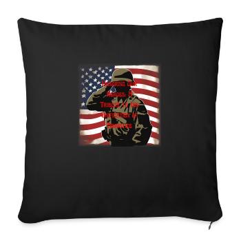 Vétérans, anciens combattant, armistice. - Housse de coussin décorative 45 x 45 cm - noir - Devant