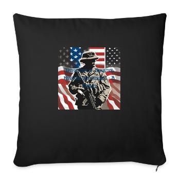 Vétérans, anciens combattant, armistice. - Housse de coussin décorative 45 x 45 cm - noir - Devant