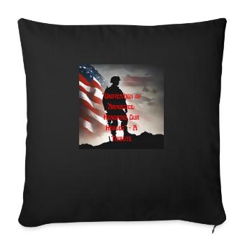 Vétérans, anciens combattant, armistice. - Housse de coussin décorative 45 x 45 cm - noir - Devant