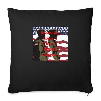 Vétérans, anciens combattant, armistice. - Housse de coussin décorative 45 x 45 cm - noir - Devant