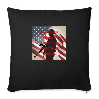 Vétérans, anciens combattant, armistice. - Housse de coussin décorative 45 x 45 cm - noir - Devant