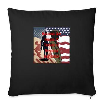 Vétérans, anciens combattant, armistice. - Housse de coussin décorative 45 x 45 cm - noir - Devant