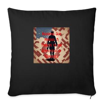 Vétérans, anciens combattant, armistice. - Housse de coussin décorative 45 x 45 cm - noir - Devant