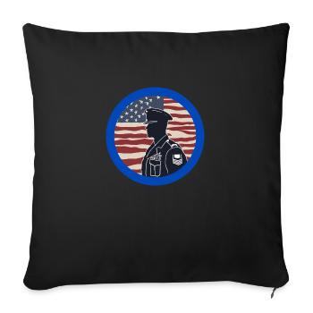 Vétéran, ancien combattant, armistice, militaire. - Housse de coussin décorative 45 x 45 cm - noir - Devant