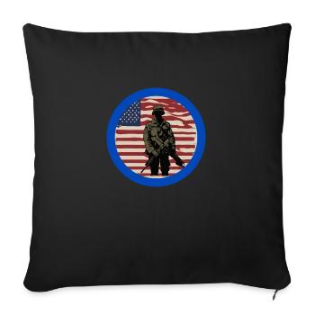 Vétéran, ancien combattant, armistice, militaire. - Housse de coussin décorative 45 x 45 cm - noir - Devant