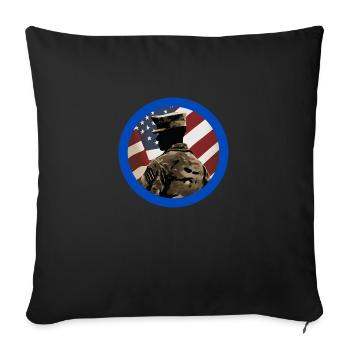 Vétéran, ancien combattant, armistice, militaire. - Housse de coussin décorative 45 x 45 cm - noir - Devant