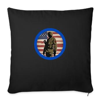 Vétéran, ancien combattant, armistice, militaire. - Housse de coussin décorative 45 x 45 cm - noir - Devant