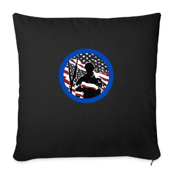 Vétéran, ancien combattant, armistice, militaire. - Housse de coussin décorative 45 x 45 cm - noir - Devant