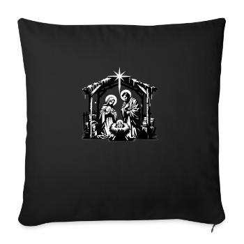 Christmas Family Maria Joseph Jesus - Sofa pillowcase 17,3'' x 17,3'' (45 x 45 cm) - black - Front