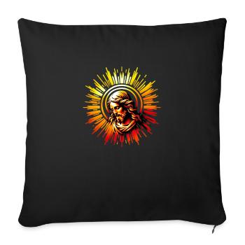 Jesus Christ in the halo - Sofa pillowcase 17,3'' x 17,3'' (45 x 45 cm) - black - Front