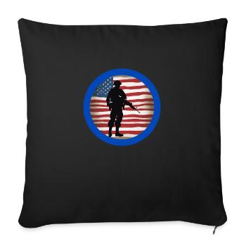 Veterans,veteran,armistice,us army,navy, - Sofa pillowcase 17,3'' x 17,3'' (45 x 45 cm) - black - Front