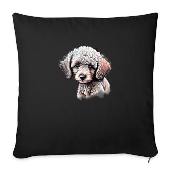 Caniche Chien Propriétaire Caniche Chiot Chien Chiot Chien Amour - Housse de coussin décorative 45 x 45 cm - noir - Devant