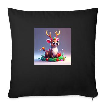 Weihnachten #Rentier#Weihnachtsgeschenk - Sofakissenbezug 45 x 45 cm - Schwarz - Vorne