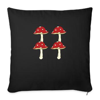 amanite mouche 4er - Housse de coussin décorative 45 x 45 cm - noir - Devant
