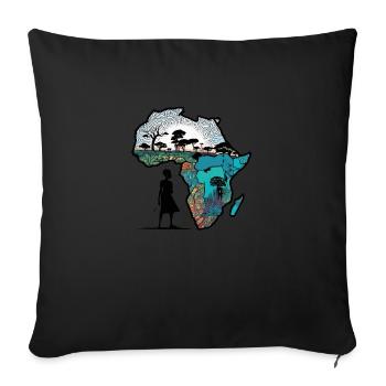 Africa Steppe and Animals - Sofa pillowcase 17,3'' x 17,3'' (45 x 45 cm) - black - Front