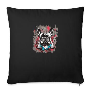 French Bulldog Graffiti Look - Sofa pillowcase 17,3'' x 17,3'' (45 x 45 cm) - black - Front