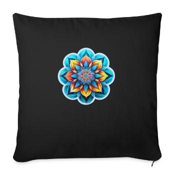 Mandala Blossom - Sofa pillowcase 17,3'' x 17,3'' (45 x 45 cm) - black - Front