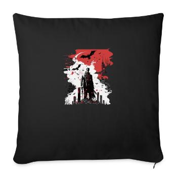 Dracula se tient debout - Housse de coussin décorative 45 x 45 cm - noir - Devant