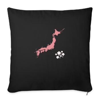 Japon - Housse de coussin décorative 45 x 45 cm - noir - Devant