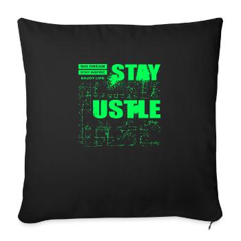 Stay Positive Street Art Urban Spray Vintage Rétro - Housse de coussin décorative 45 x 45 cm - noir - Devant