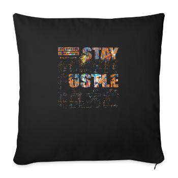 Stay Positive Street Art Urban Spray Vintage Retro - Sofa pillowcase 17,3'' x 17,3'' (45 x 45 cm) - black - Front